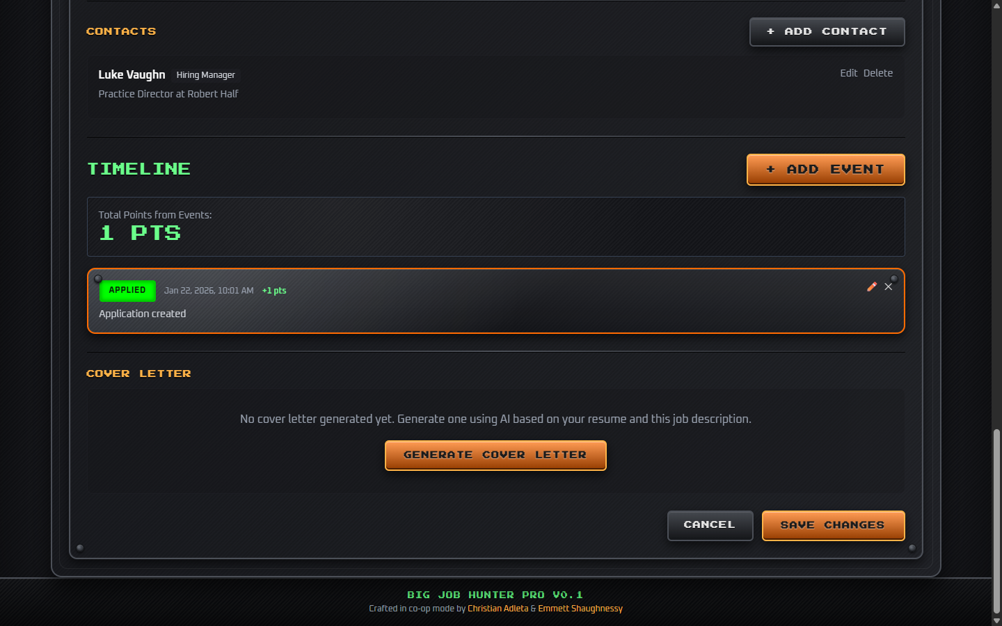 Timeline - Visual history of your job search journey