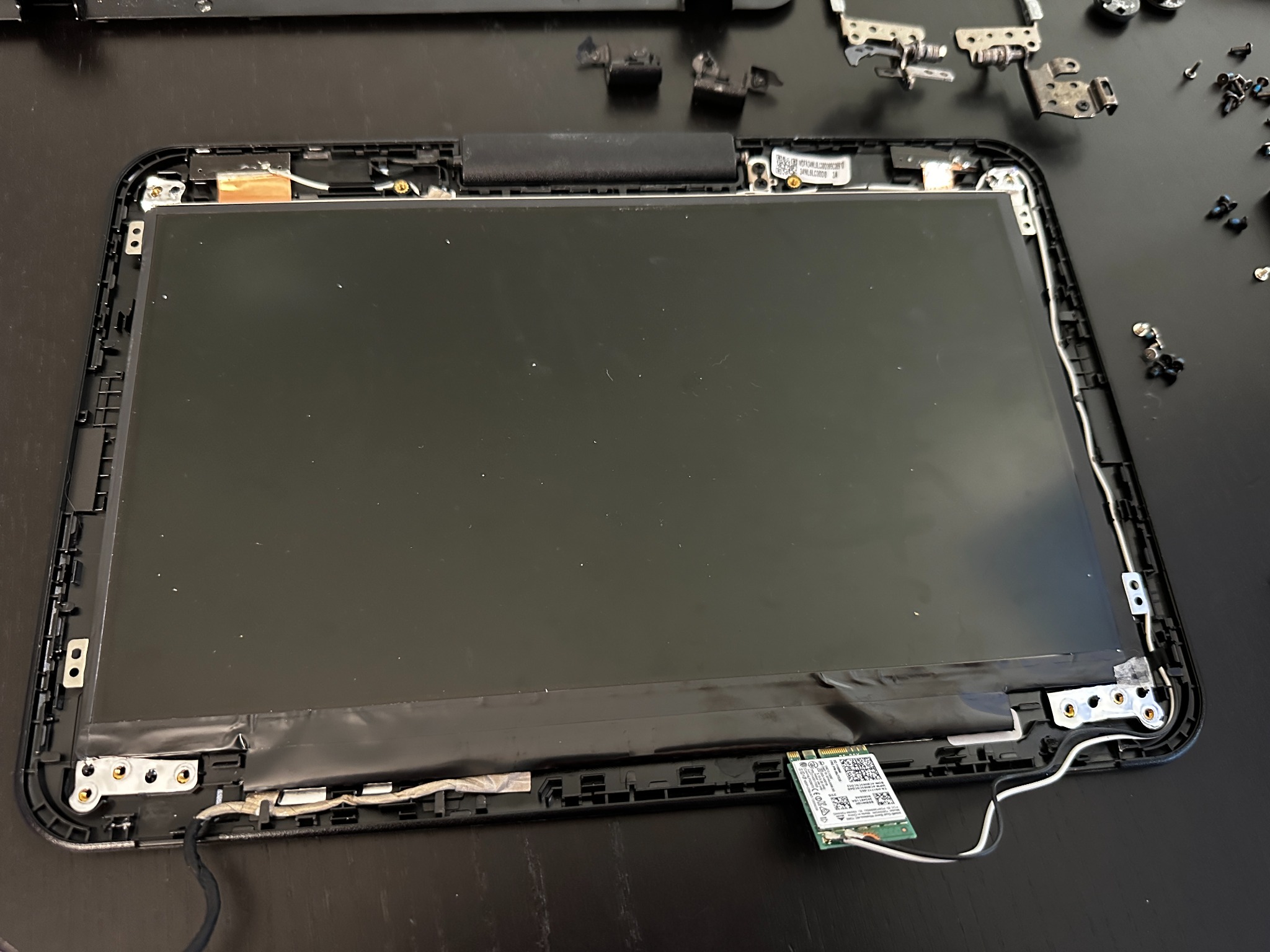 LCD panel exposed with front bezel removed